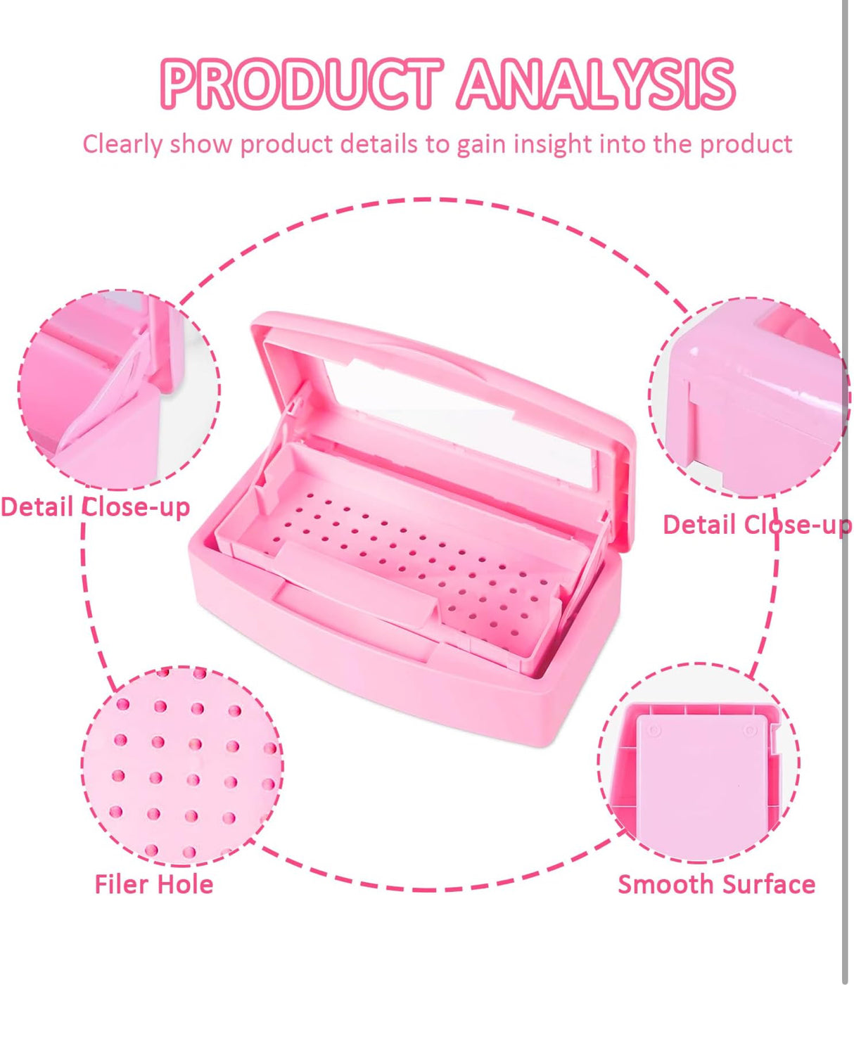 Plastic Sterilizing Tray -Box Pink