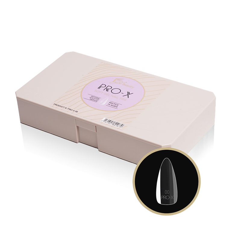 PRO-X Soft Gel Nail Tips 09 - Natural Stiletto Medium - 14 Sizes | 600pc