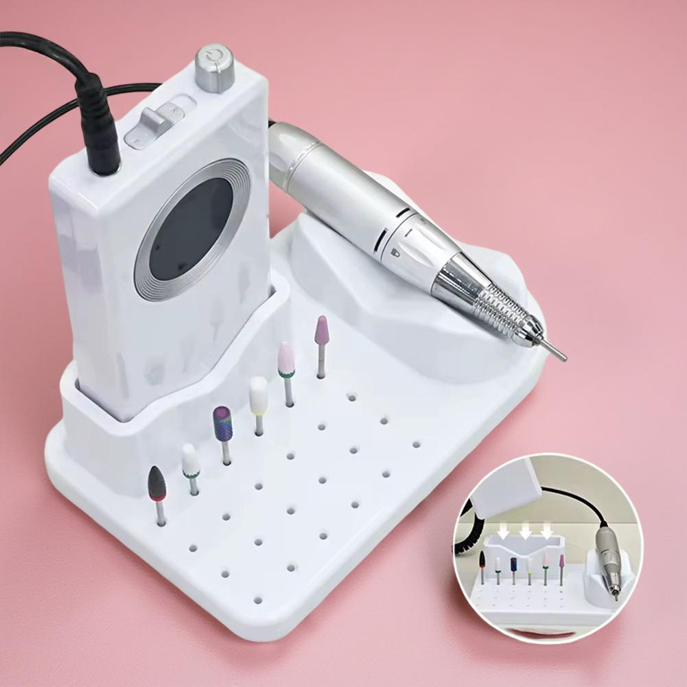 Nail Drill Machine Holder w/ Bits holder - Black