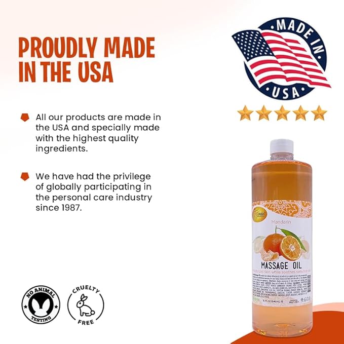 Massage Oil 32oz - Mandarin | Mani Pedi Body