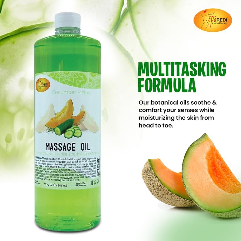 Massage Oil 32oz - Cucumber Melon | Mani Pedi Body