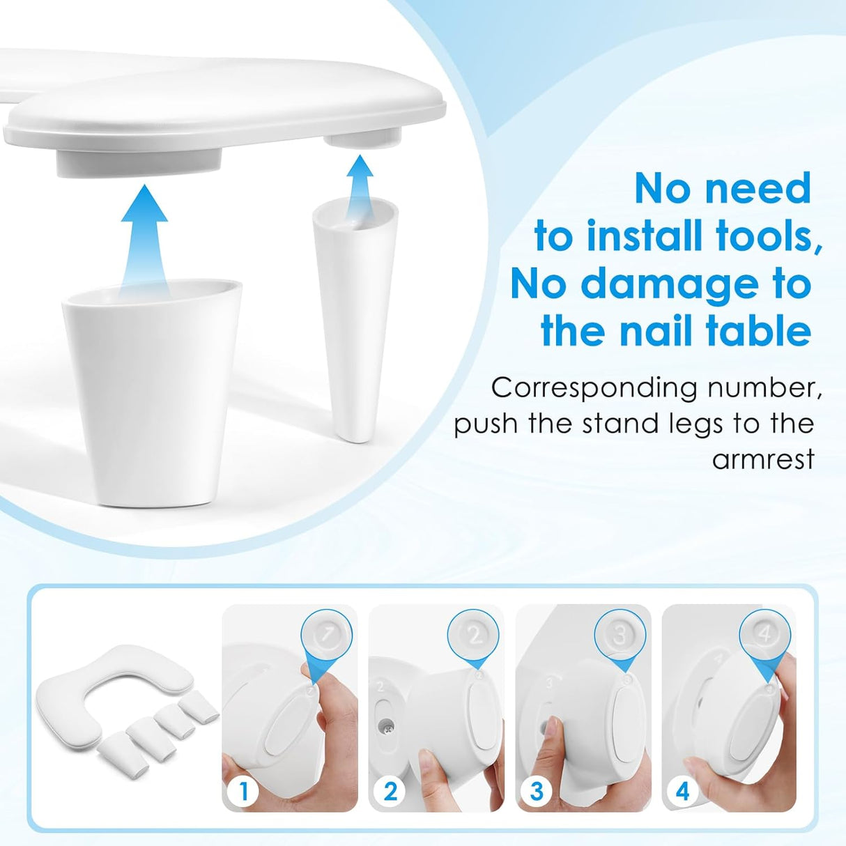 U-Shape Arm Rest - White