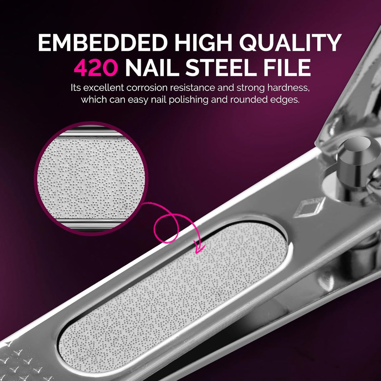 Stainless Steel Nail Clippers 2 in 1 Kit