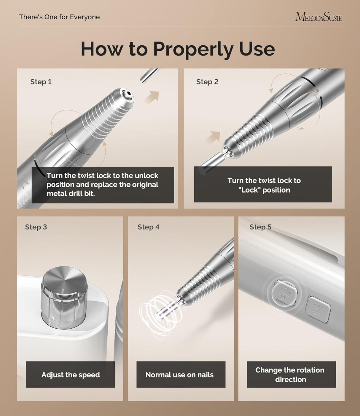 SC300F White Rechargeable Nail Drill 30,000 RPM