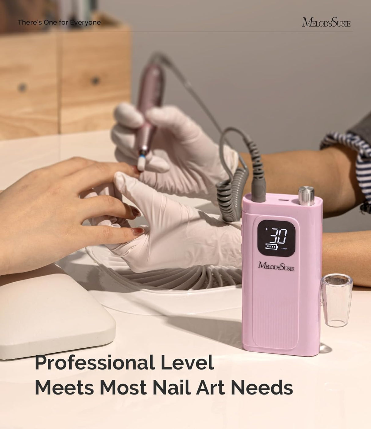 SC300F Pink Rechargeable Nail Drill 30,000 RPM