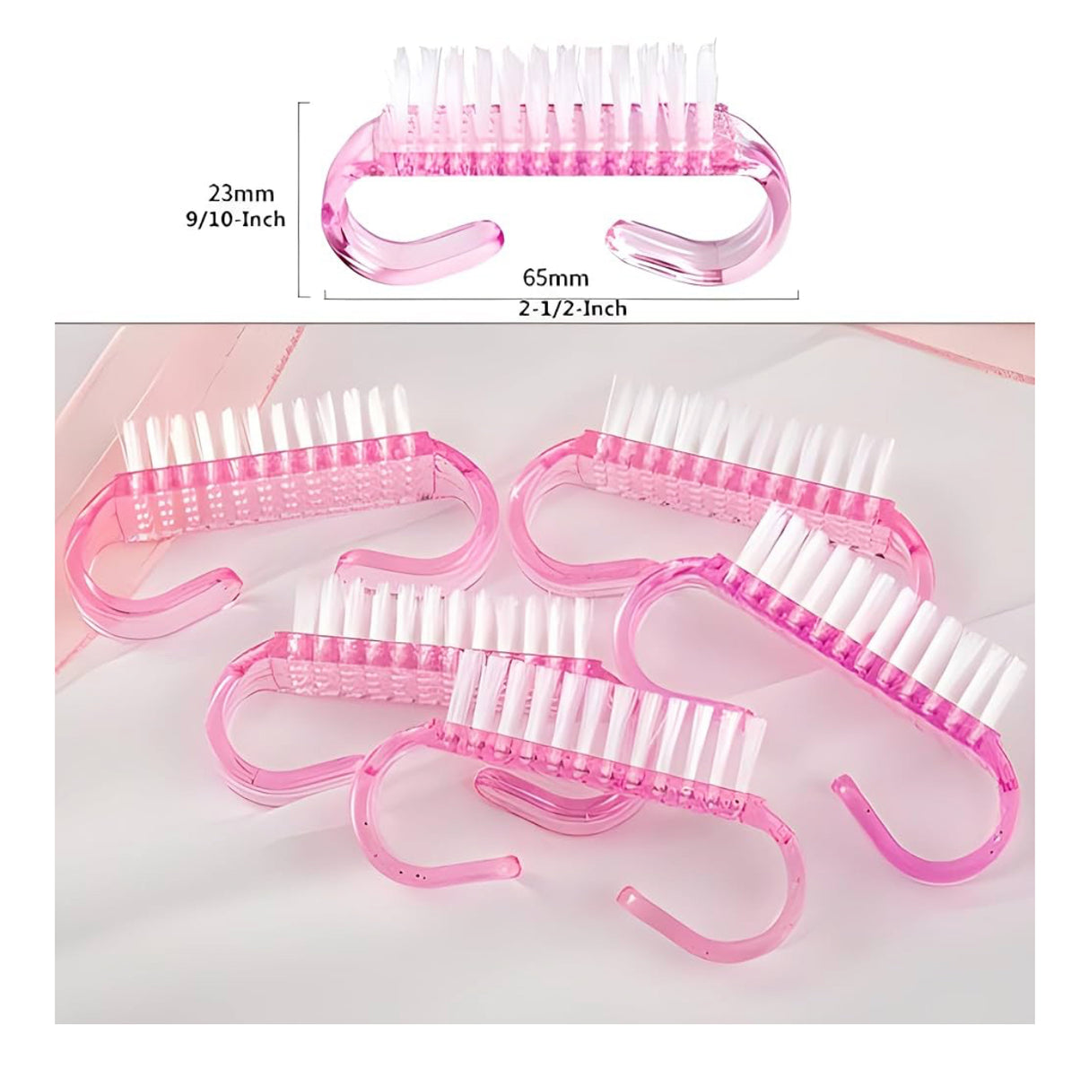 *20pc Pack - Handle Grip Nail Brush - Mini