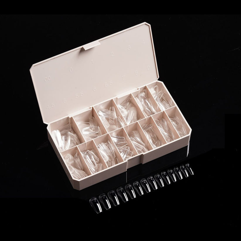 PRO-X Soft Gel Nail Tips 14 - Natural Coffin Medium - 14 Sizes | 600pc