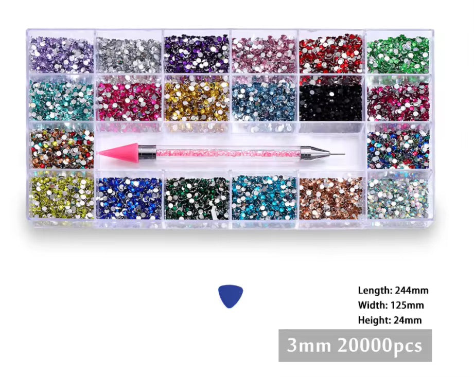 Multicolor Rhinestone Kit w/ Rhinestone Picker (20000)pcs
