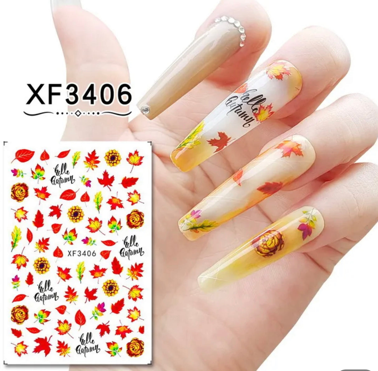Fall Nail Sticker XF3406