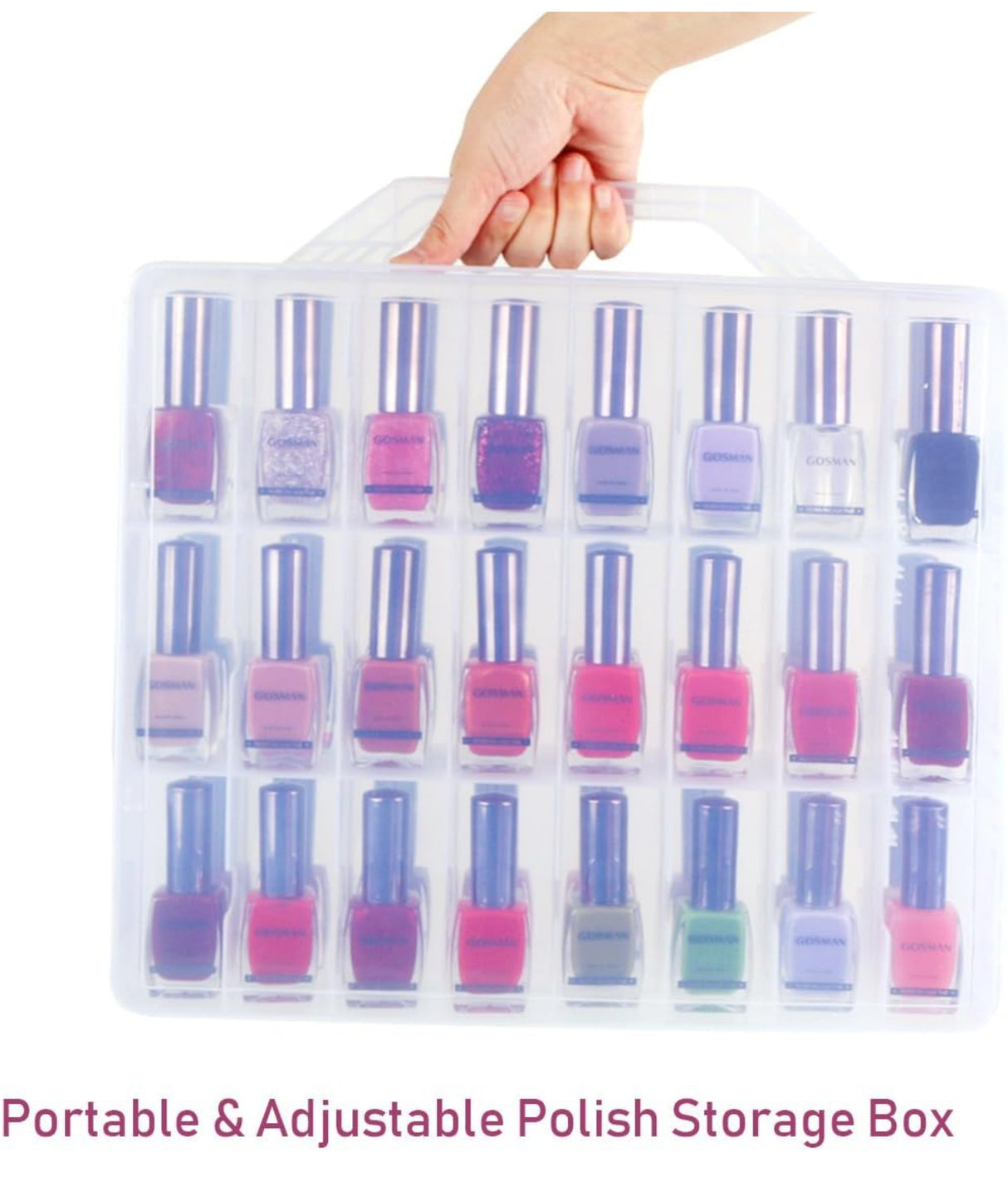 Polish Storage Box w/ Handle - 48 Slots