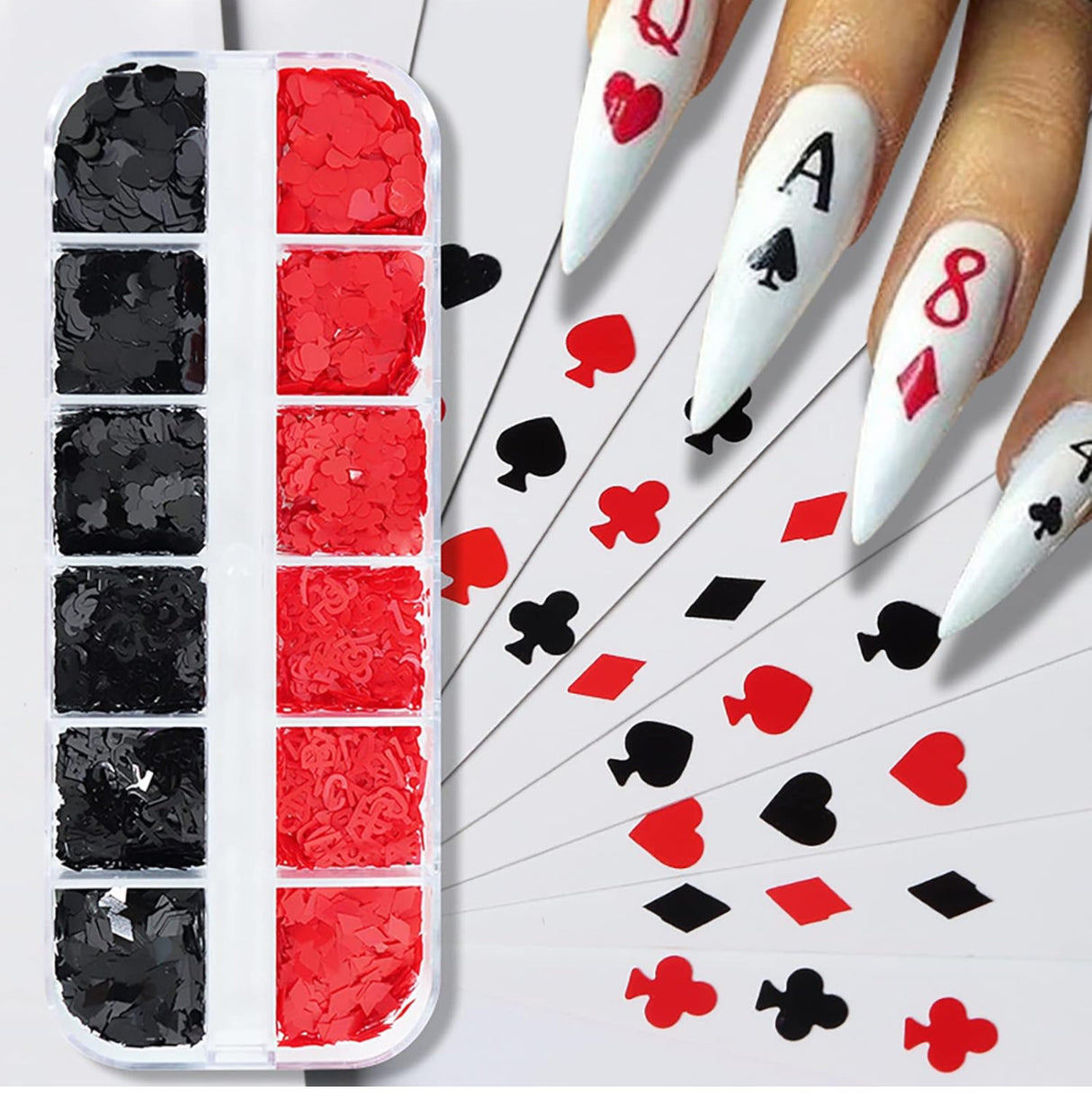 Poker And numbers Nail Art Sequins-