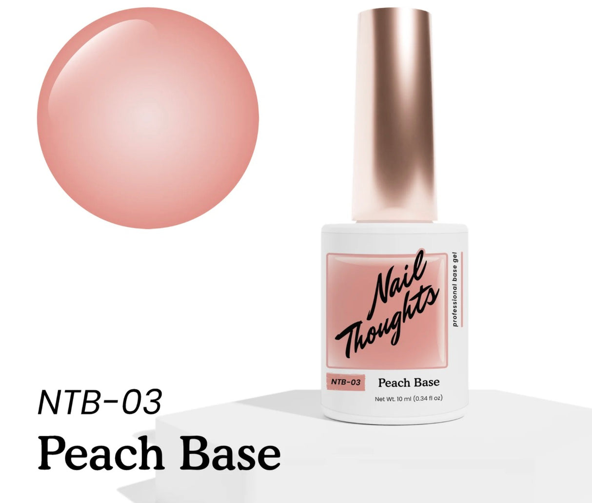 NTB-03 Peach Base Gel 10ml - Nail Thoughts