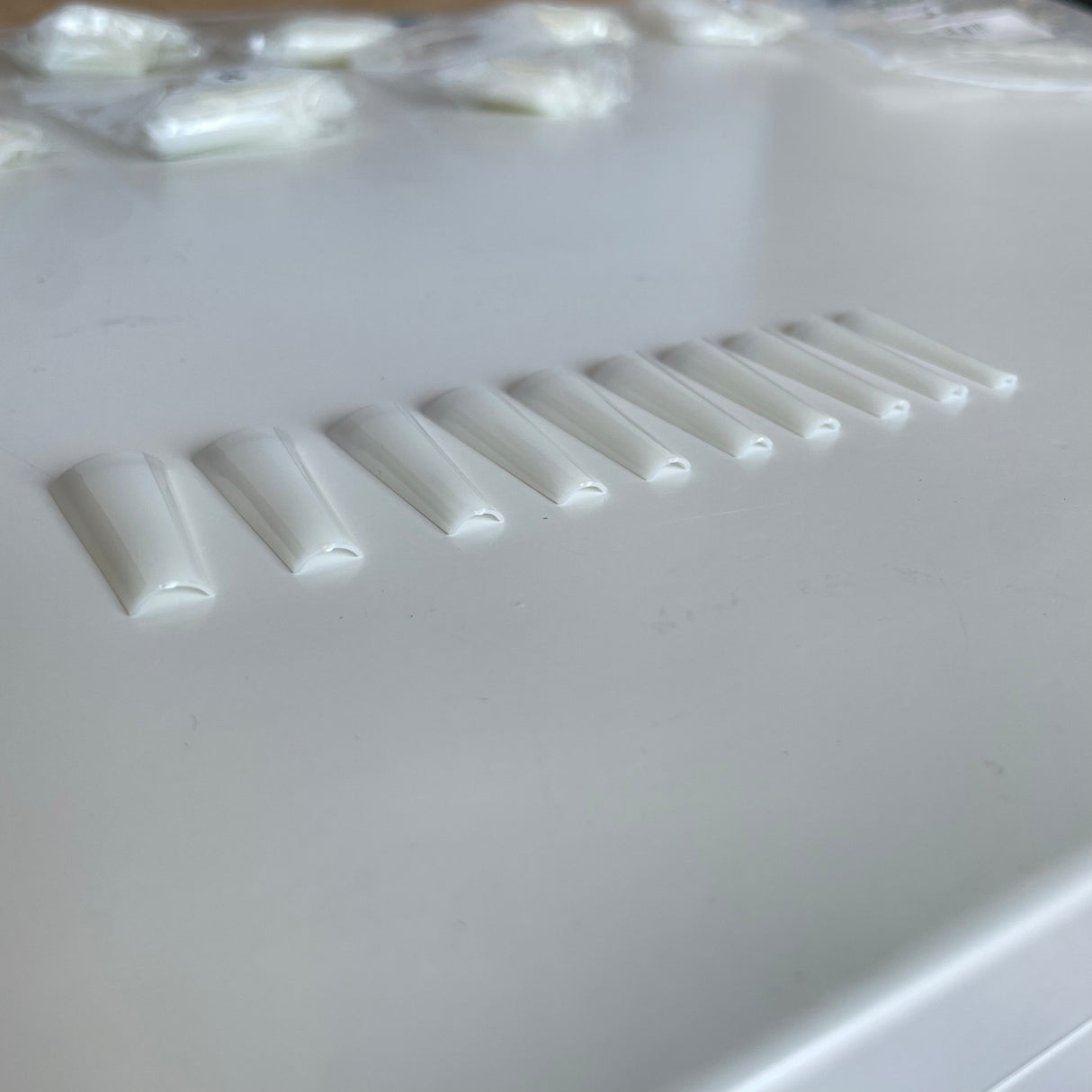 XL NO C Coffin Natural Acrylic Nail Tips - Bag 500 pc