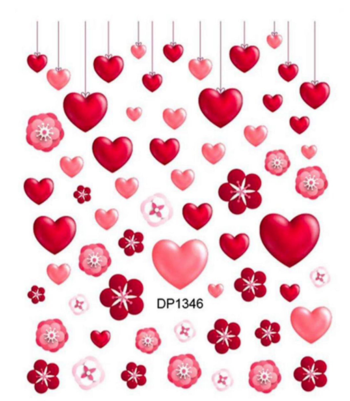 Red Heart Hanging Stickers - DP1346