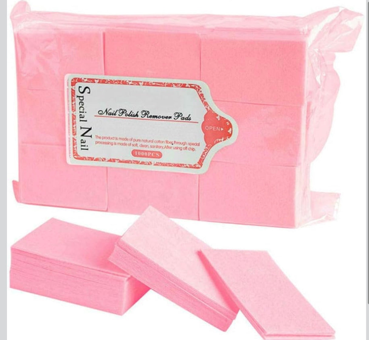 Pink Nail Wipes Pads Lint Free - 1000/pack