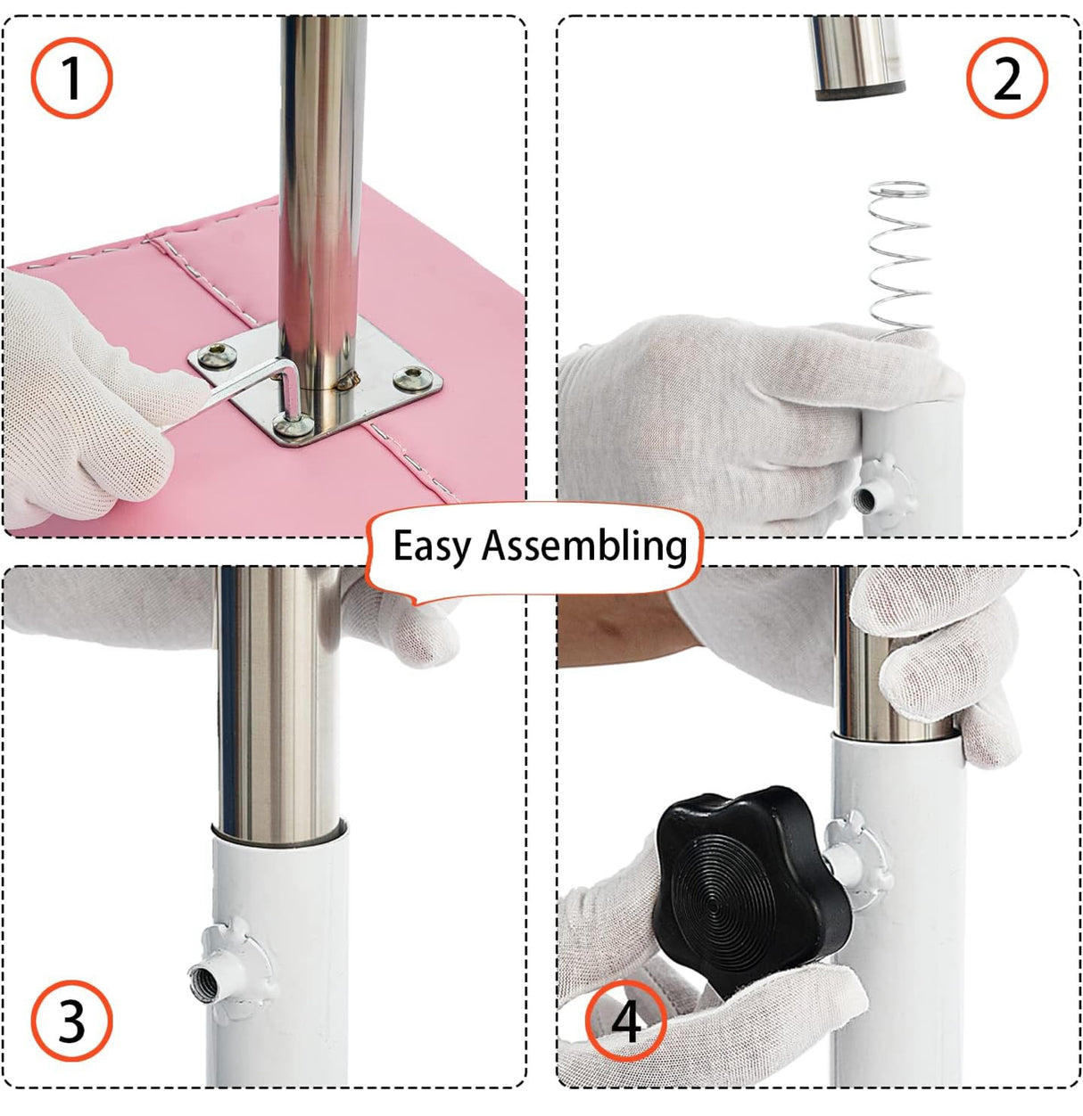 Adjustable Pedicure Stool - Pink