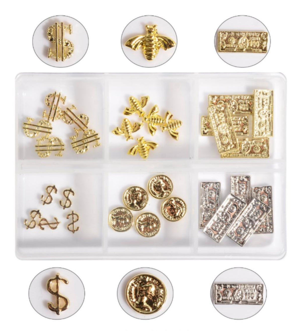 Dollar & Money Bill Charm - Gold | Silver - 12pc