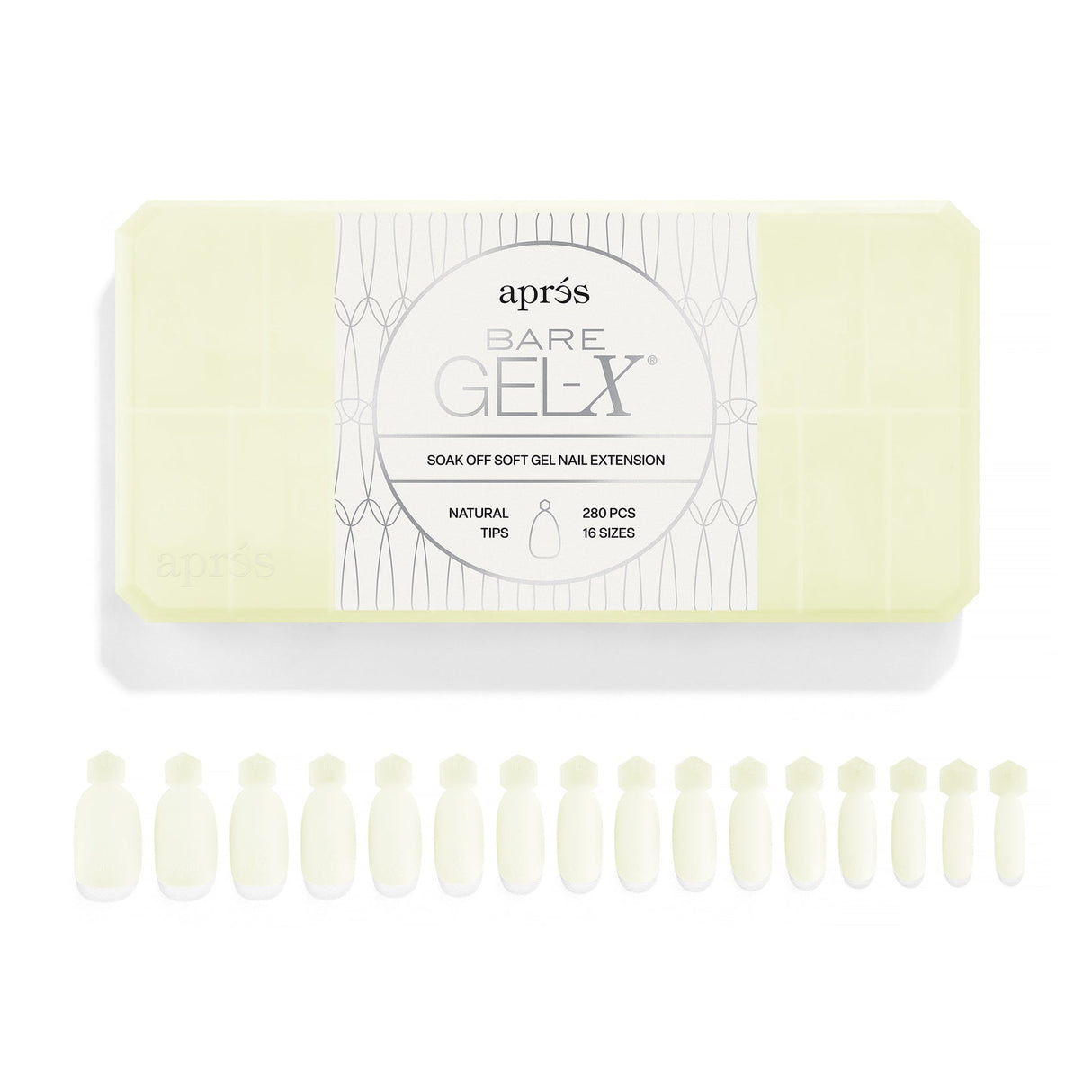 Aprés Bare Gel-X Natural Box of Tips (16 sizes, 280pcs)