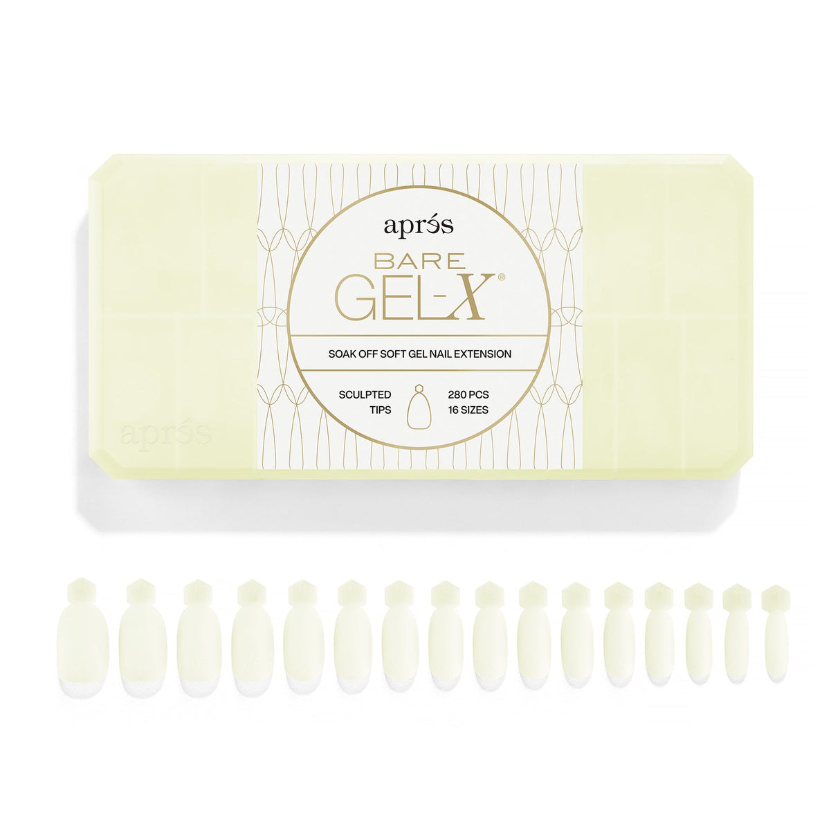 Aprés Bare Gel-X Sculpted Box of Tips (16 sizes, 280pcs)