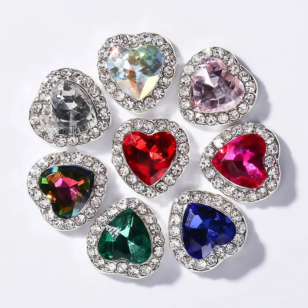 3D Heart Nail Charms Mix Colors