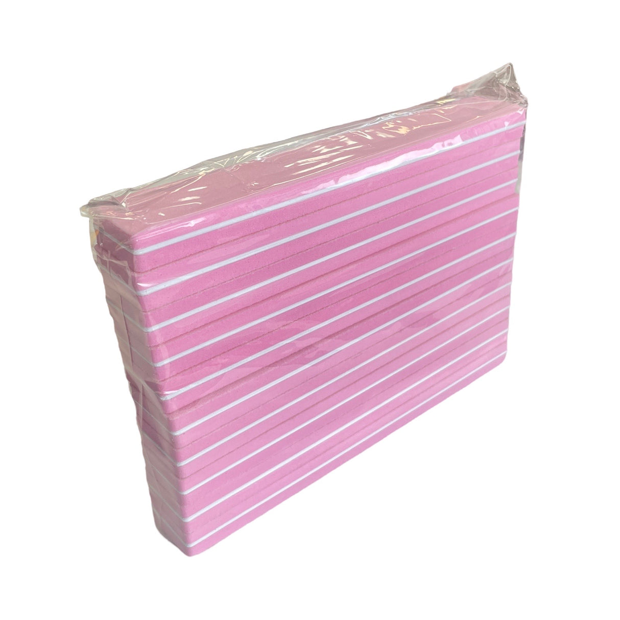 *PK 10pc Square Sponge Pink File - 100/150