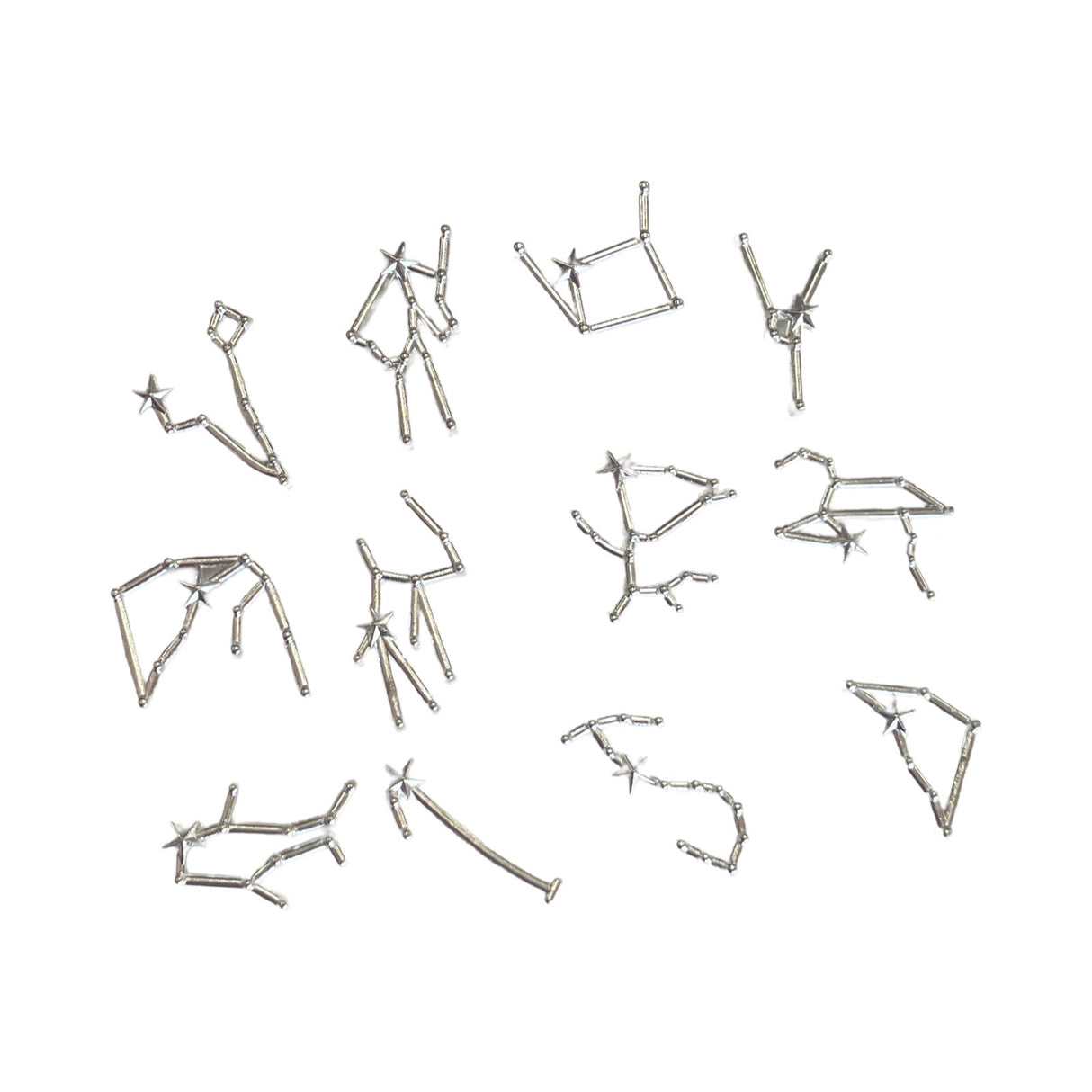 Zodiac Constellation Charms - Silver 12pc