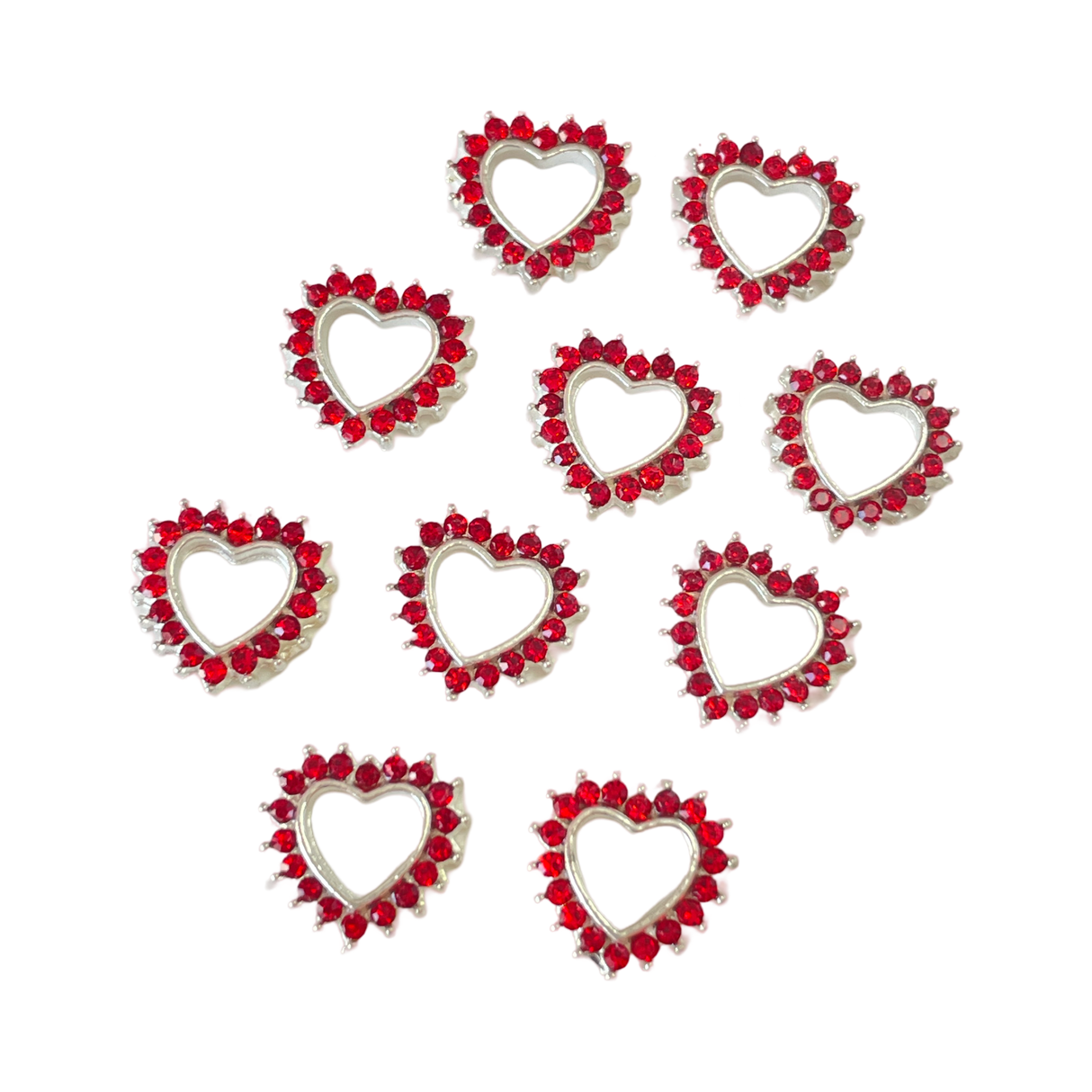 3D Heart Charms - 10pc