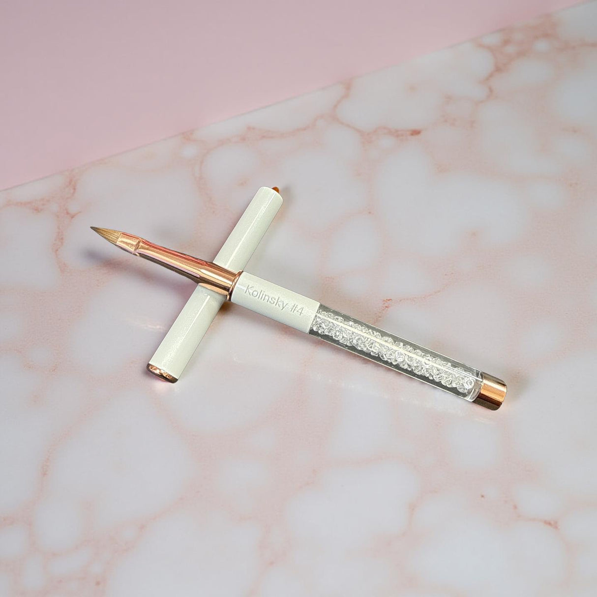 3D Brush #4 - Kolinsky | White Metal Handle