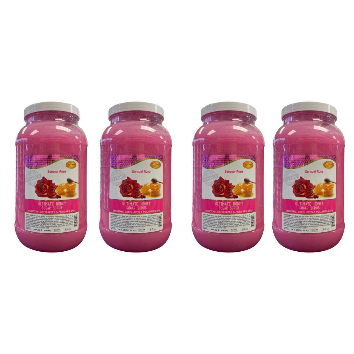 *Case Sensual Rose Honey Sugar Scrub Gel (4 x 128oz)