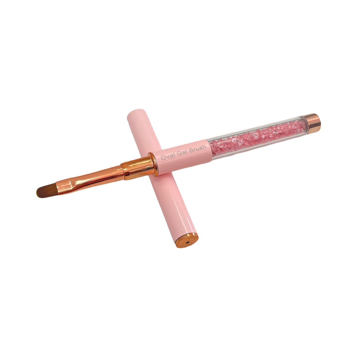 Flat Gel Nail Brush - Pink Metal Handle