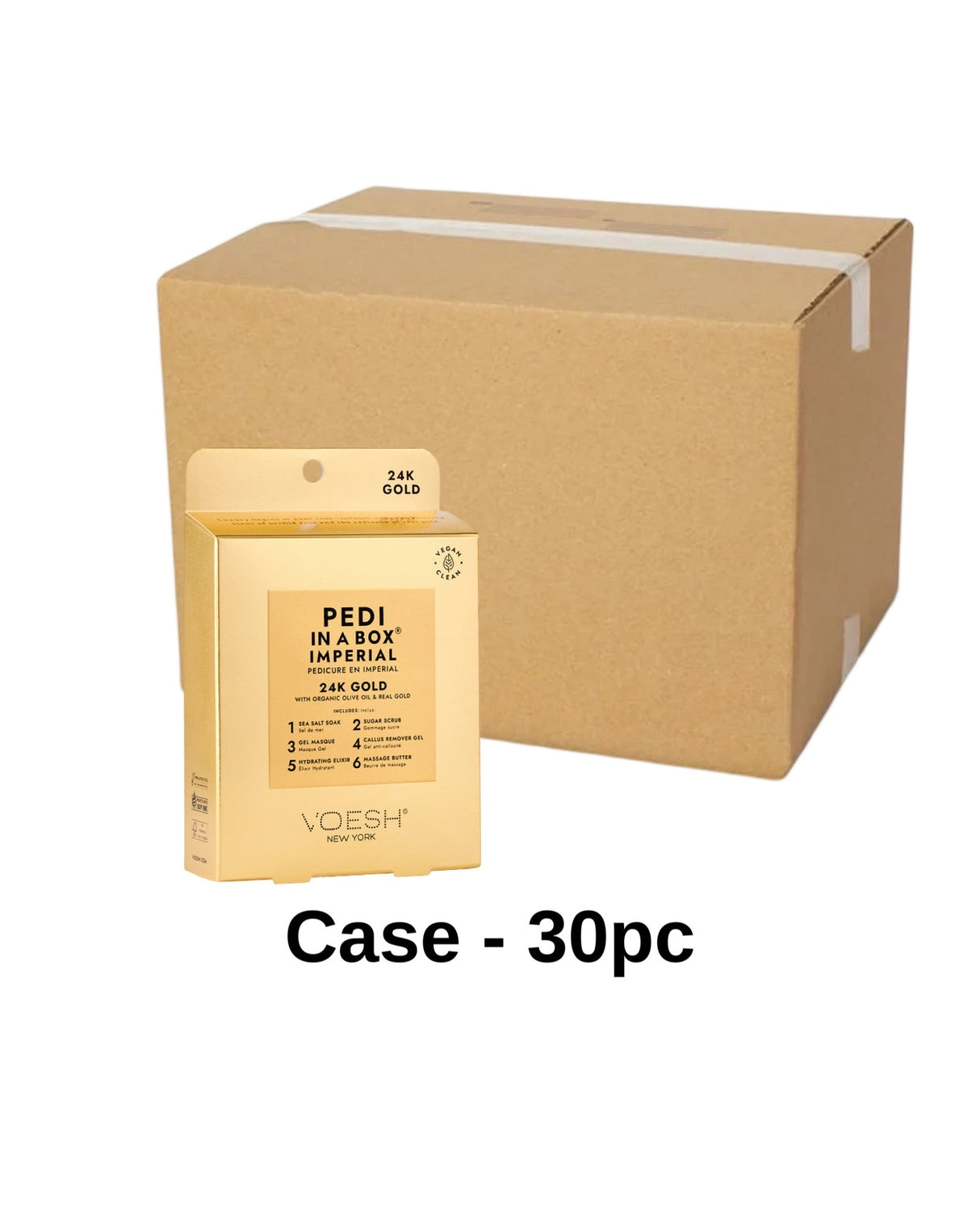* (Case 30pc) Pedi in a Box Imperial 6 Steps 24K Gold