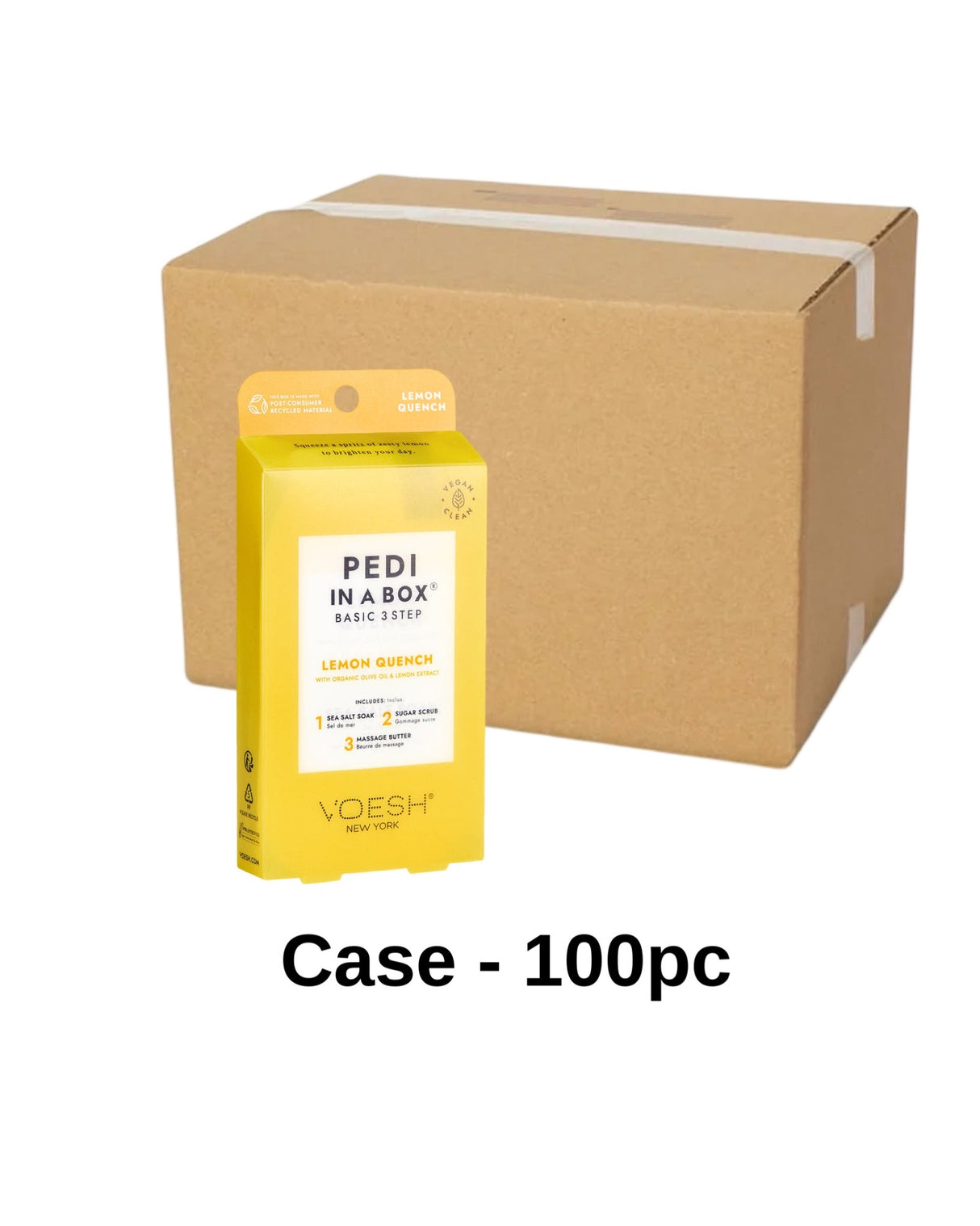 *(Case 100pc) Pedi in a Box Basic 3 Step Lemon Quench