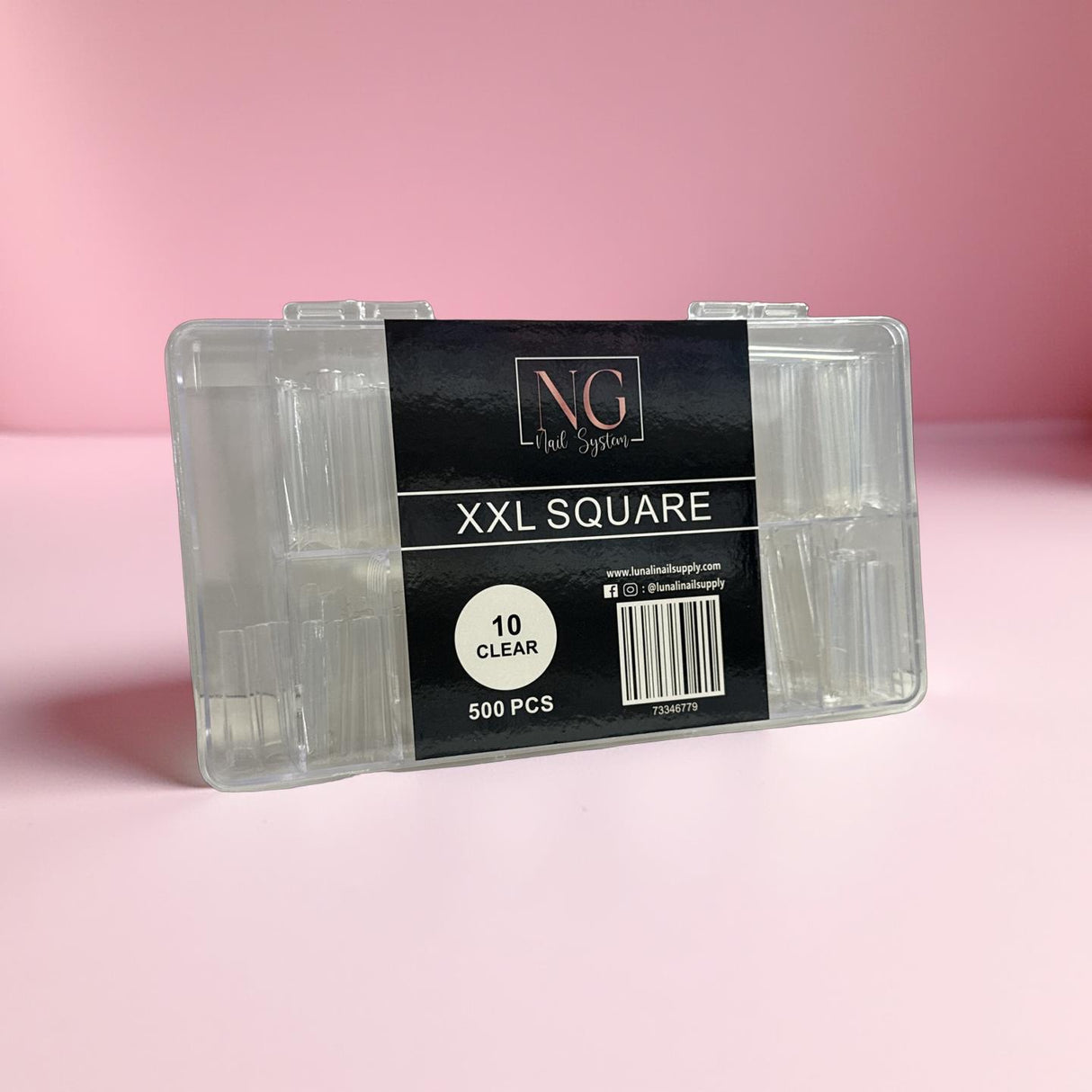 XXL No C Square Nail Tips - Clear