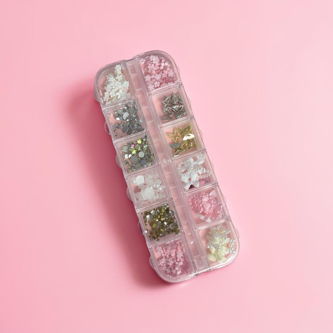 12 Grid Mix Nail Decoration Flower, Butterflies #01