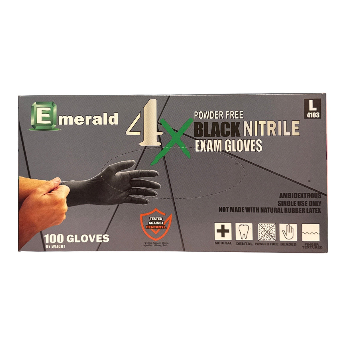 Emerald Black Nitrile Glove - Large (100pc)