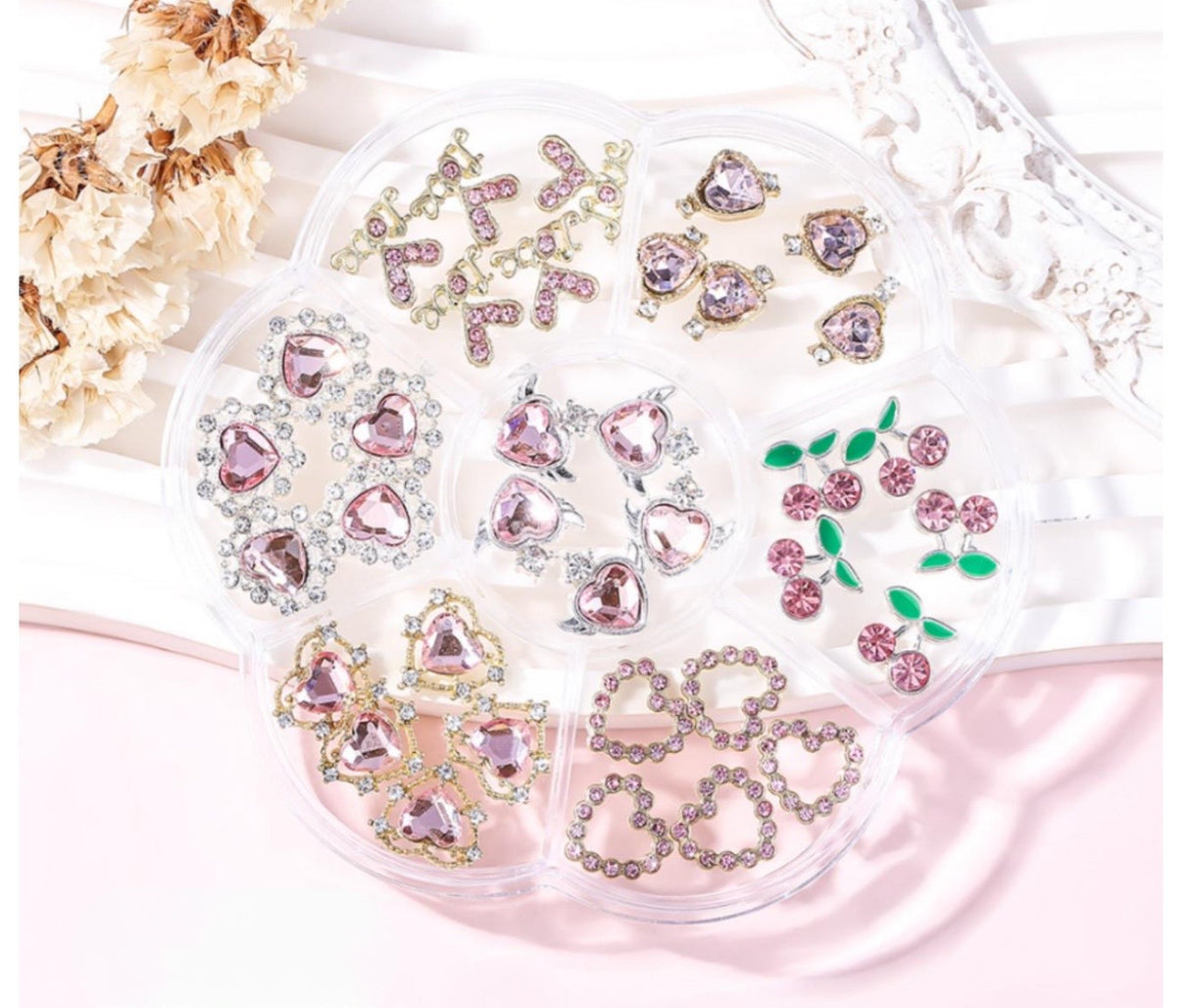 Mix Valentine Charm 7 Styles - Hearts & Cherry | Gold | Silver