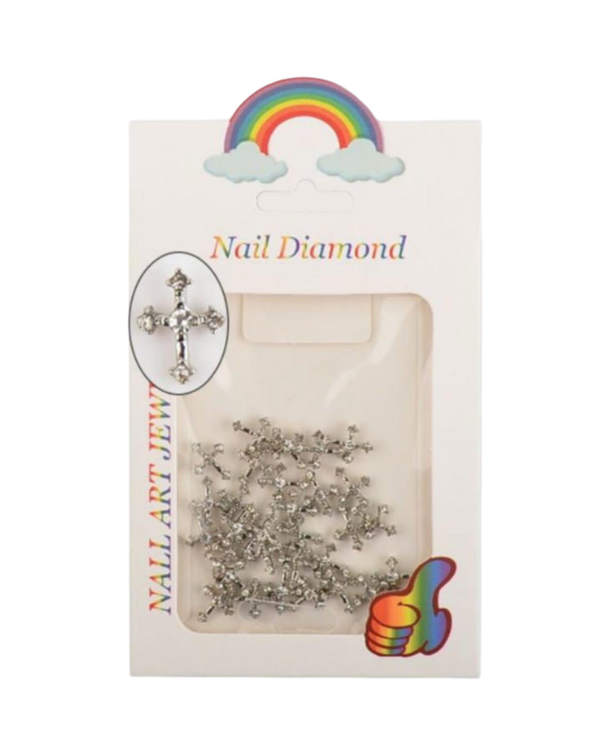 Silver Cross w/ Clear Rhinestone - 30pc