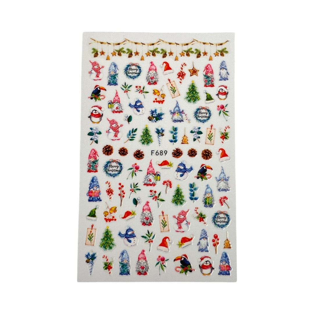 Christmas Nail Stickers Decorations -F689