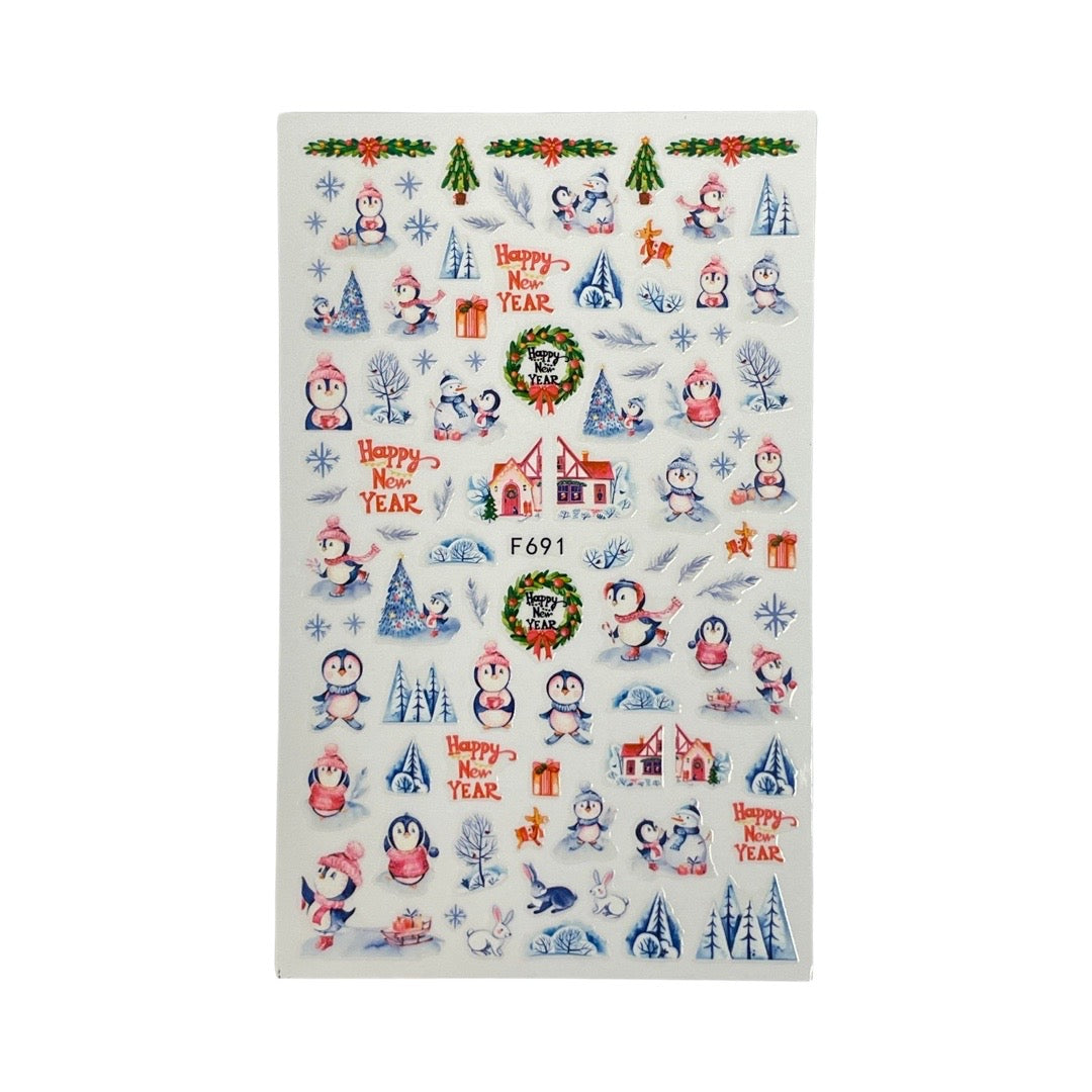 Christmas Nail Stickers Decorations -F691