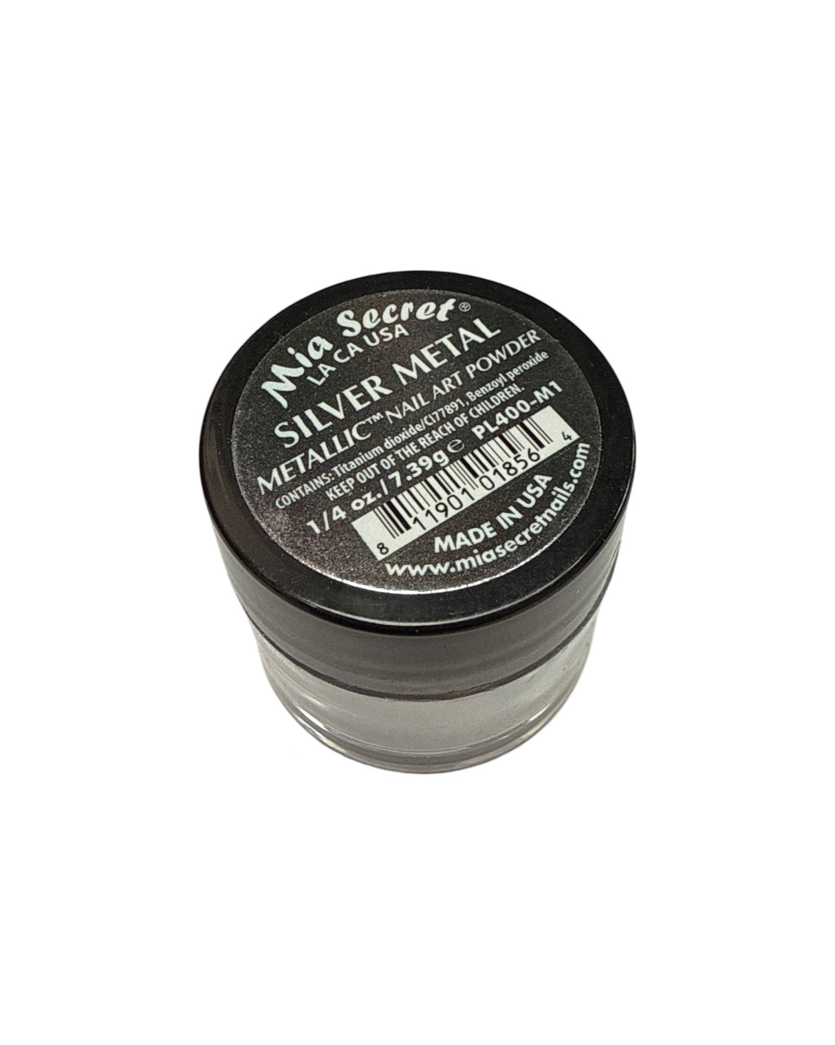 Metallic Nail Art Acrylic Powder - Silver 1oz