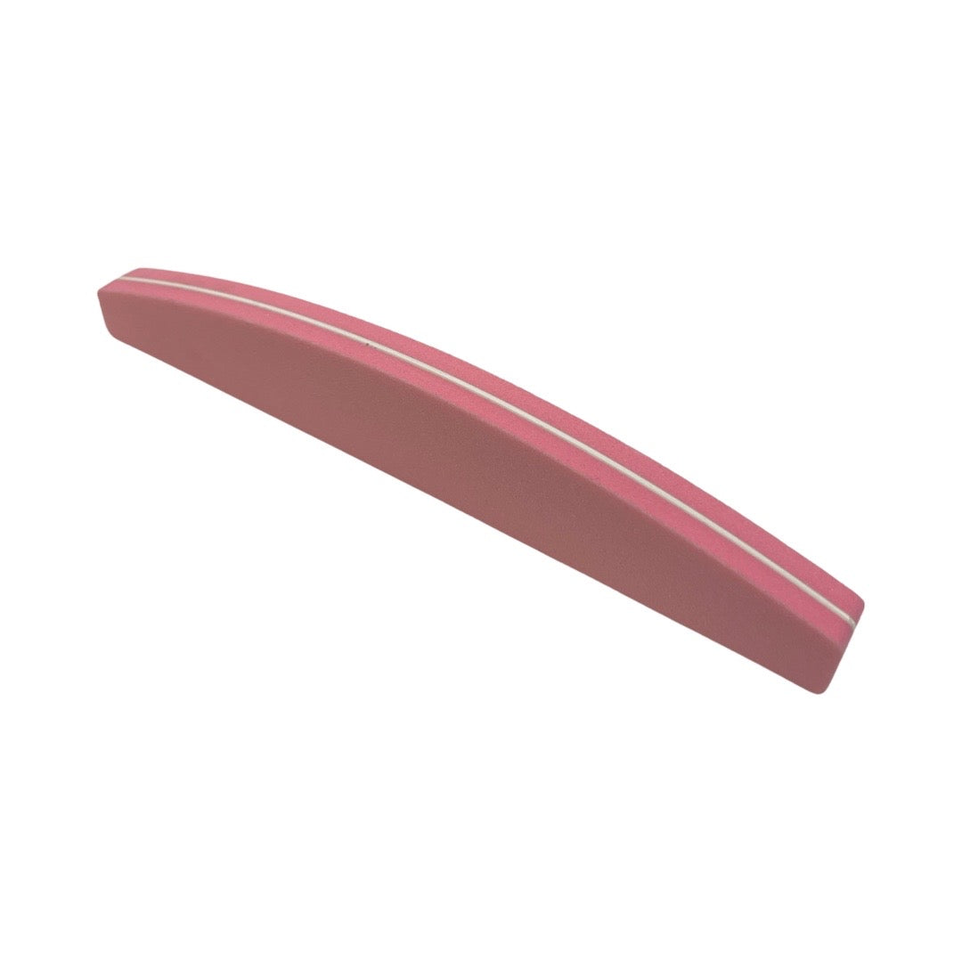 Half Moon Sponge Nail File 100/ 180 Sponge - Pink