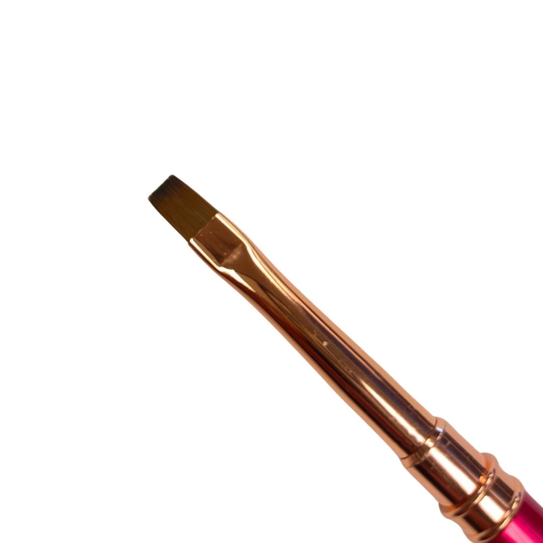Flat Gel Nail Brush - Pink Color