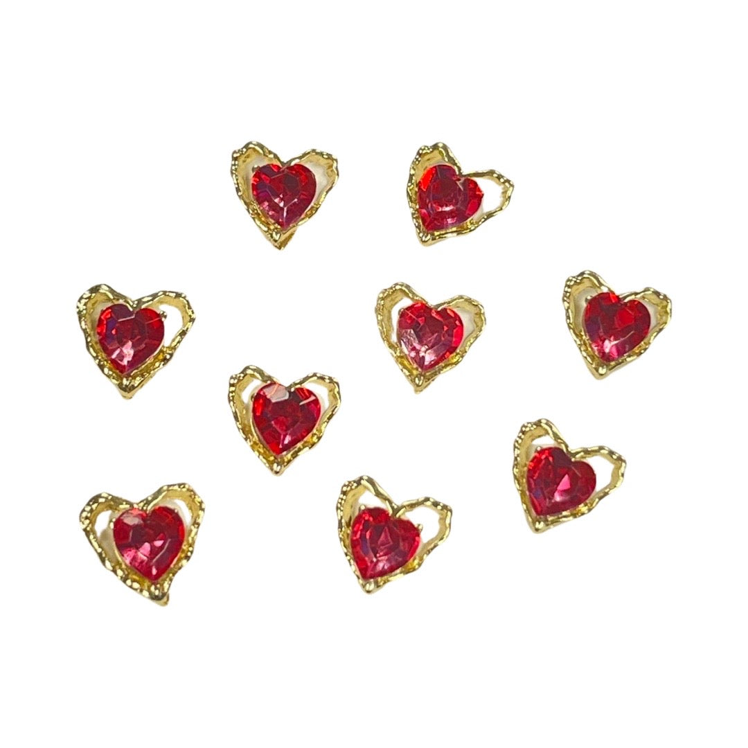 3D Heart Nail Charms