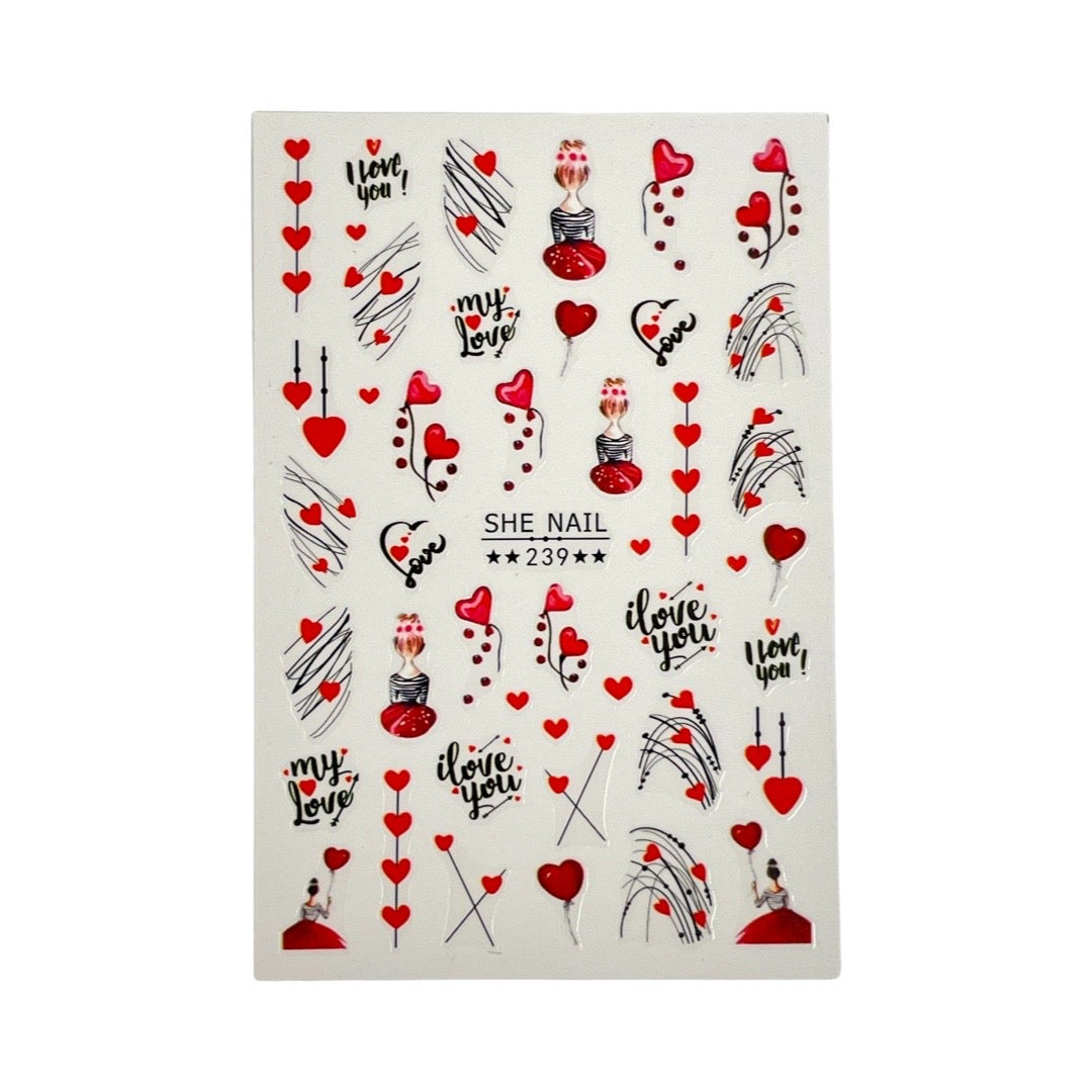 Valentine Art - Nail Sticker- 239