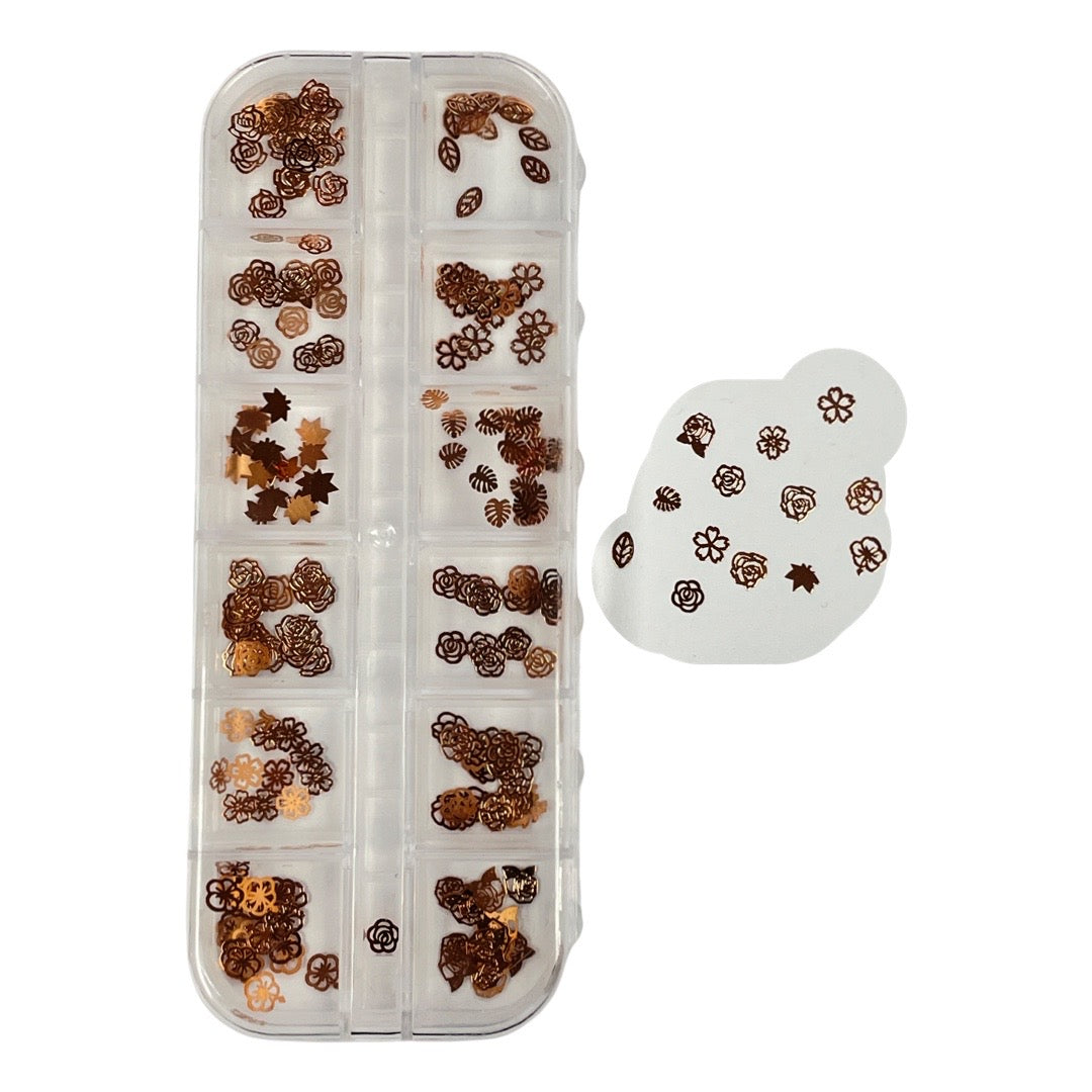 Sequin Flowers Copper Color - 12 Styles