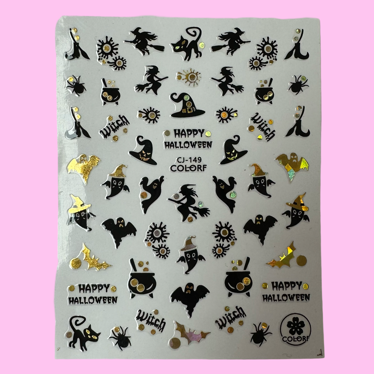 Halloween Nail Sticker - Gold CJ-149