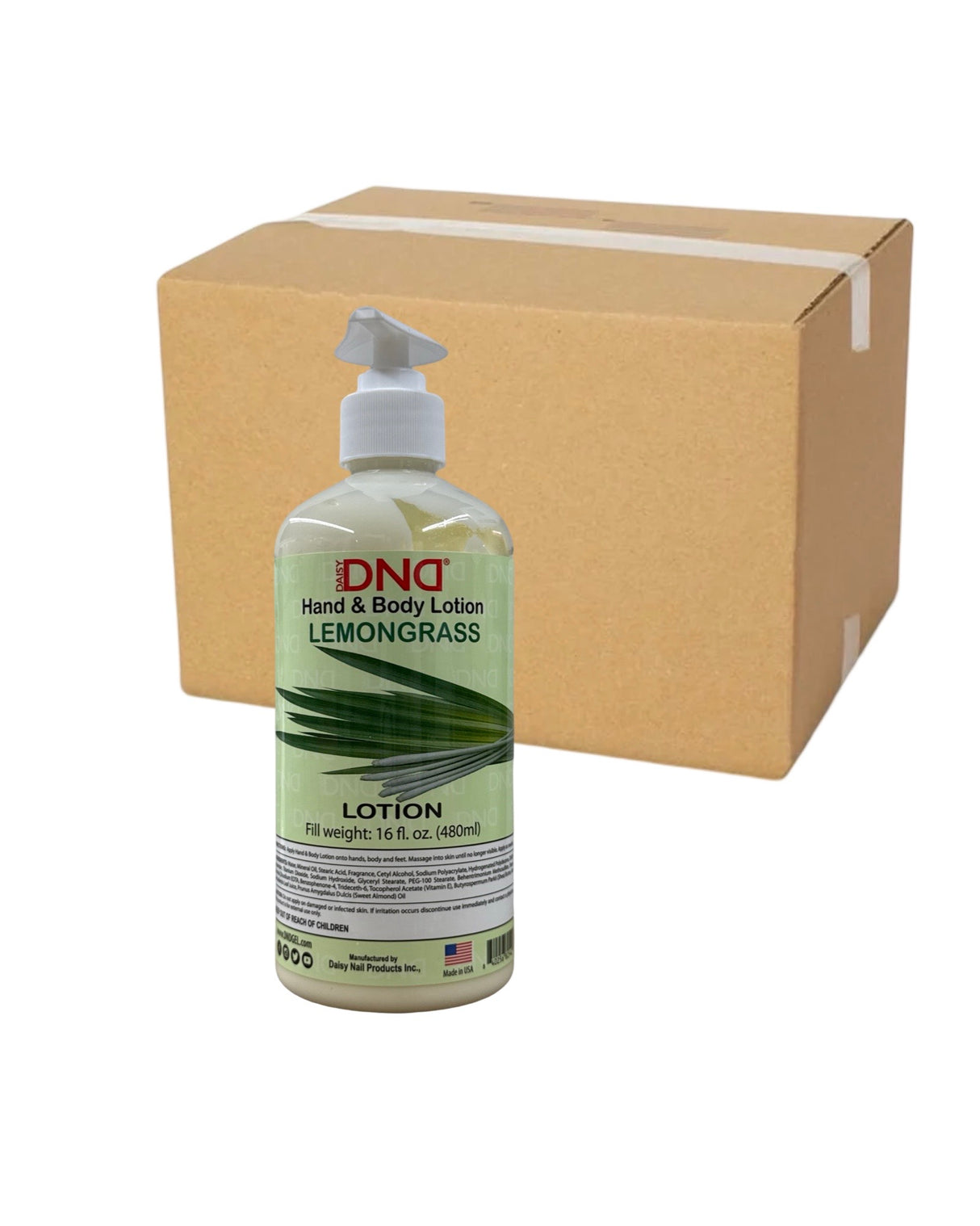 *(Case 24pk) DND Hand & Body Lotion Lemongrass 16oz - w/Pump