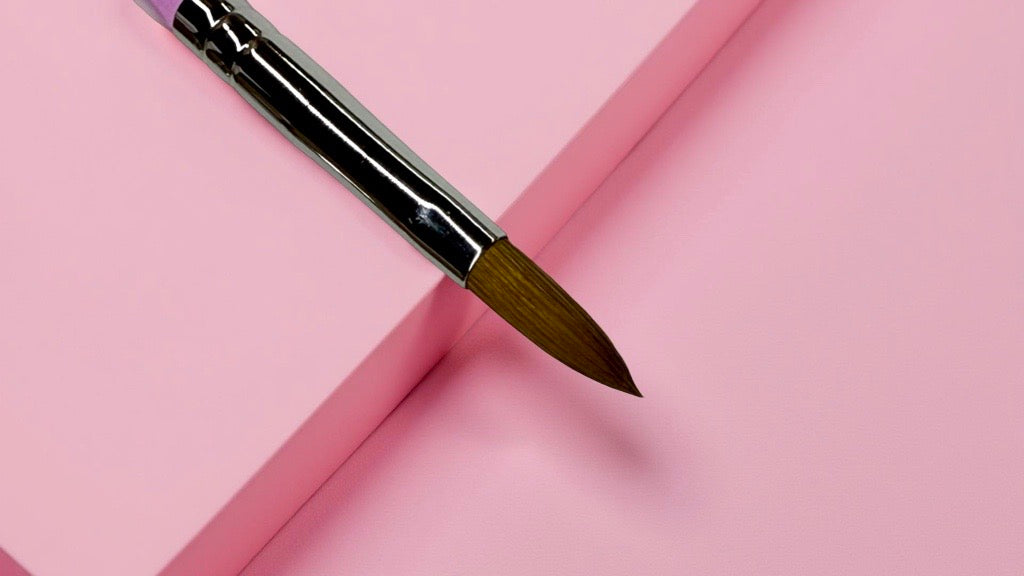 Crimped Purple Marble Brush #8 - 50% Kolinsky 50% Synthetic