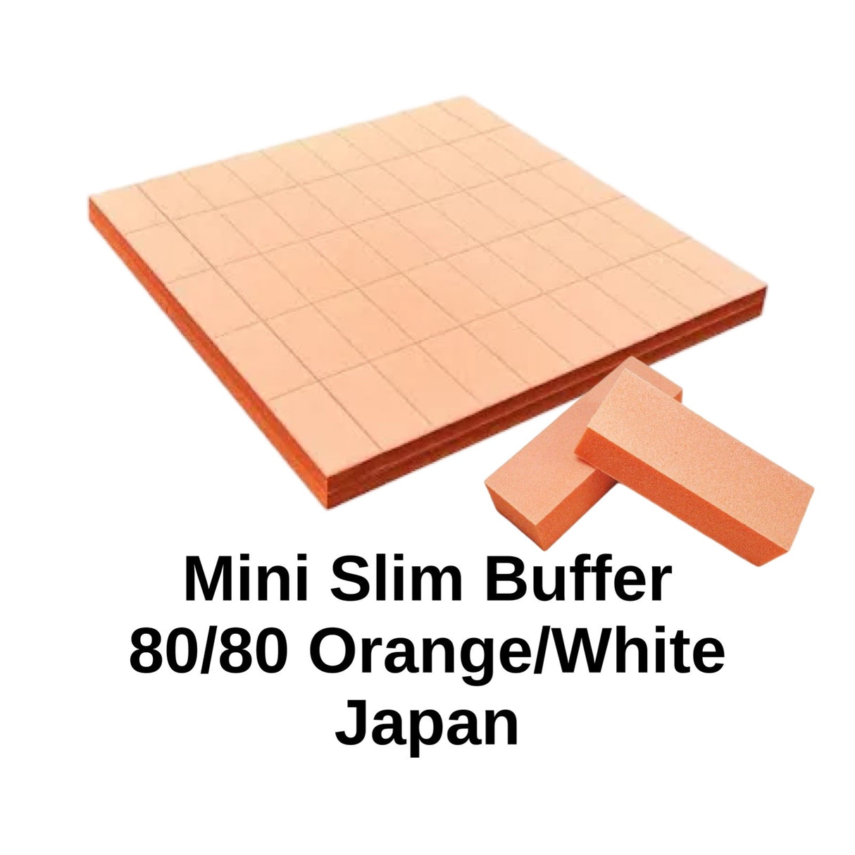 *50pc Sheet DND Mini SLIM Buffer - (80/80) Orange/White JAPAN