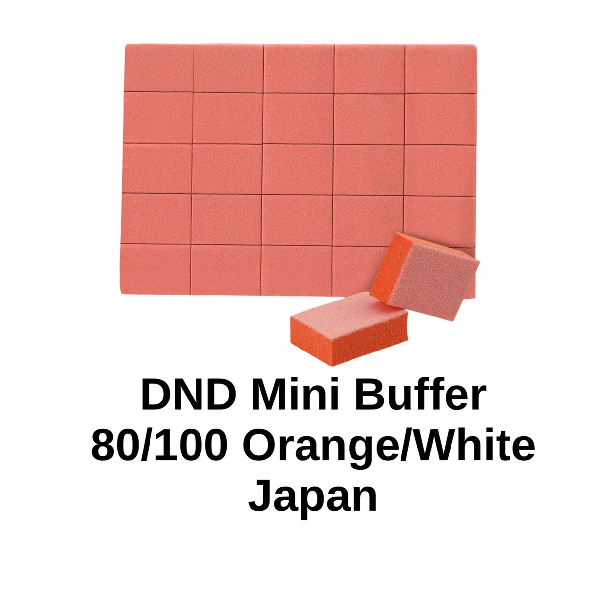 *150pc Sheet DND Mini Nail Buffer - 80/100 Orange/White JAPAN